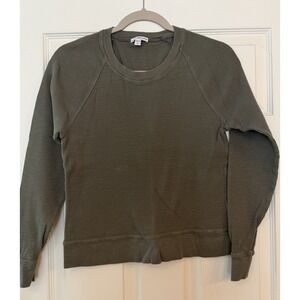 James Perse Waffle Knit‎ Thermal Top Olive Long Sleeve Warm Quiet Luxury Medium
